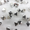 Pyramid stud button 8 x 8mm / 288 or 1000 pcs silver 4157