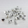 Pyramid stud button 8 x 8mm / 288 or 1000 pcs silver 4157