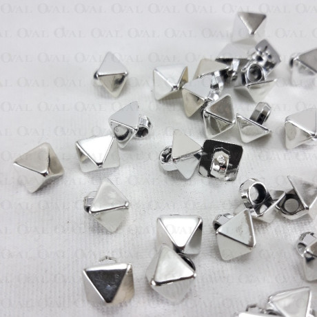 Pyramid stud button 8 x 8mm / 288 or 1000 pcs silver 4157