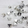 Pyramid stud button 8 x 8mm / 288 or 1000 pcs silver 4157