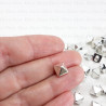 Pyramid stud button 8 x 8mm / 288 or 1000 pcs silver 4157