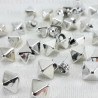 Pyramid stud button 8 x 8mm / 288 or 1000 pcs silver 4157