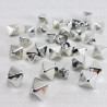 Pyramid stud button 8 x 8mm / 288 or 1000 pcs silver 4157