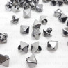 Pyramid button 8 x 8mm / 100pcs dark nickel 4158