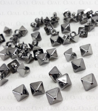 Pyramid button 8 x 8mm / 100pcs dark nickel 4158