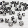Pyramid button 8 x 8mm / 100pcs dark nickel 4158