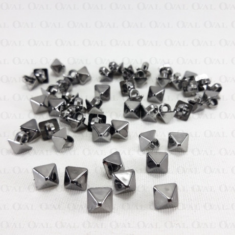 Guzik piramida 8 x 8mm/ 100szt ciemny nikiel  4158