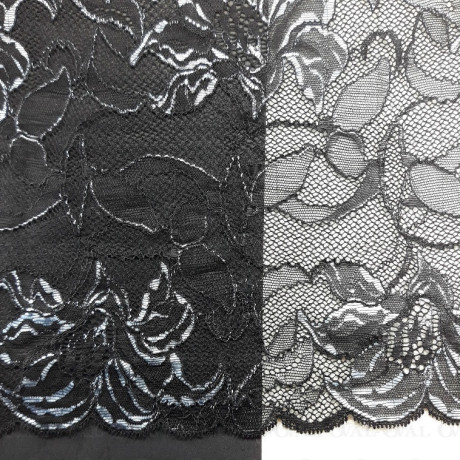 Koronka elastyczna 220mm/1m   czerń 4159
