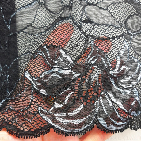 Elastic lace 220mm/1m black 4159
