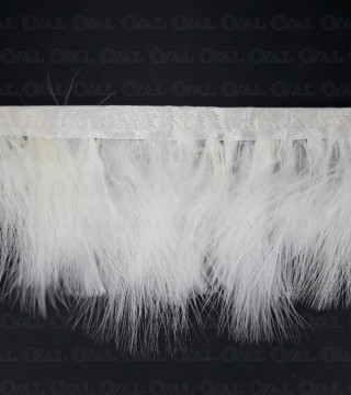 Feathers on ribbon 8cm/1y white 4162