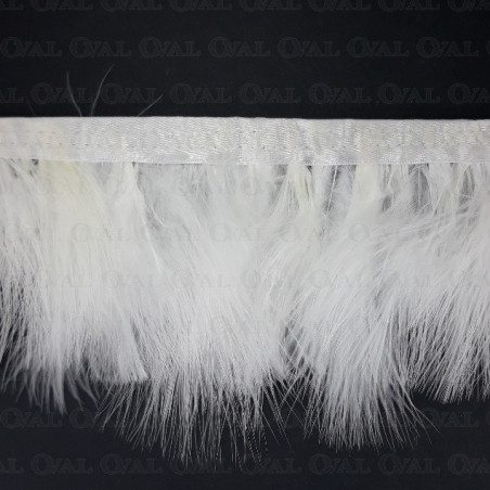 Feathers on ribbon 8cm/1y white 4162