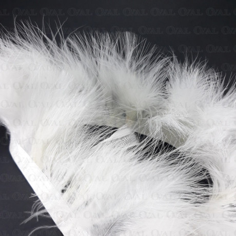 Feathers on ribbon 8cm/1y white 4162