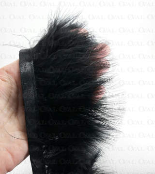 Pióra na taśmie 8cm/1y  czerń  4163