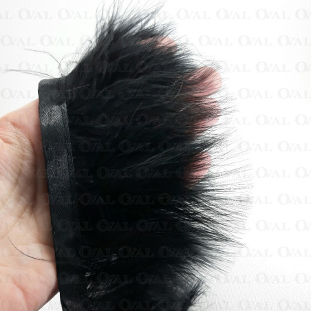 Feathers on tape 8cm/1y black 4163