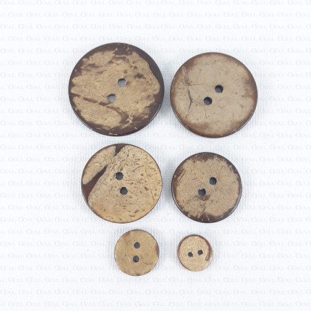 Coconut buttons pack 200 pcs, assorted sizes 805