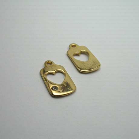 Decorative heart pendant with rhinestone no. 990