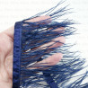 Feathers on navy ribbon 11cm/1 yard 4167