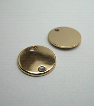 Decorative round pendant with rhinestone no. 992