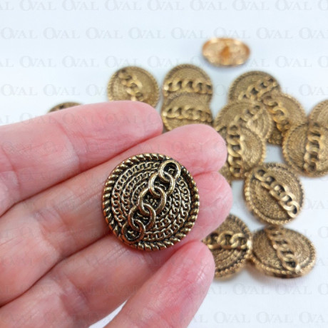 Metal button 22mm / 10 or 100 pcs 4772