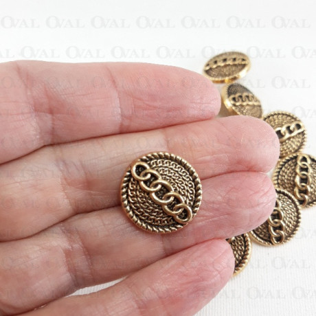 Metal button 18mm / 10 or 100 pcs 4773