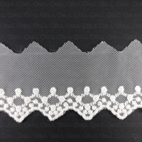 Lace embroidery on tulle 60mm/20y cream 4774