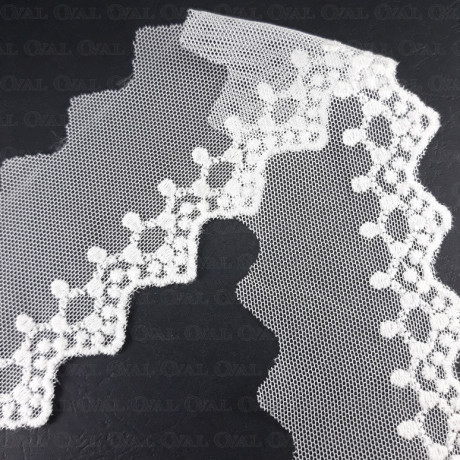 Lace embroidery on tulle 60mm/20y cream 4774