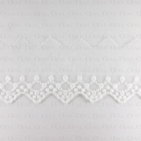 Lace embroidery on tulle 60mm/20y cream 4774