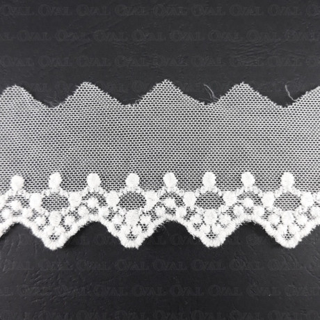 Koronka haft na tiulu 60mm biel  4775