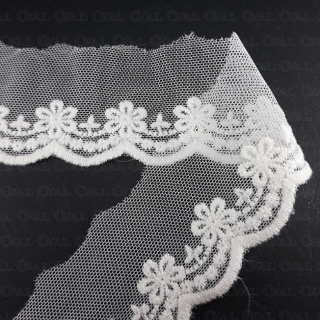 Koronka haft na tiulu 45mm/20y lub 1y  śmietana  4776