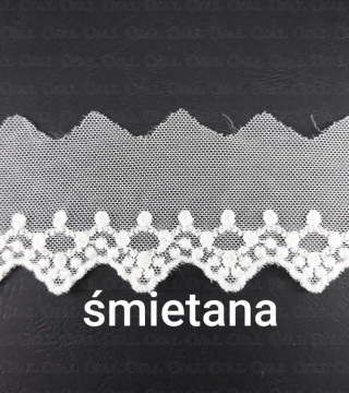 Lace embroidery on tulle 60mm/20y cream 4774