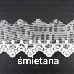 Koronka haft na tiulu 60mm/20y śmietana 4774 Koronka haft na tiulu 60mm/20y śmietana 4774