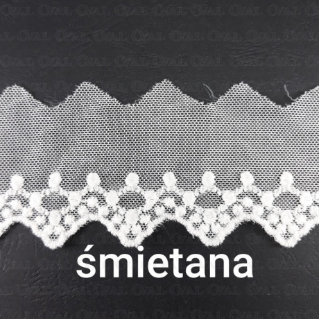 Lace embroidery on tulle 60mm/20y cream 4774