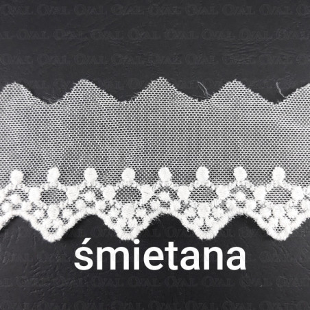 Lace embroidery on tulle 60mm/20y cream 4774