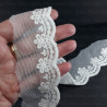 Lace embroidery on tulle 45mm/19.5 Y white 4777