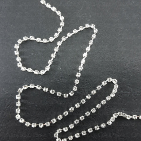 Cubic zirconia chain 2, 3, 4 mm / 1 or 10 yards 2485