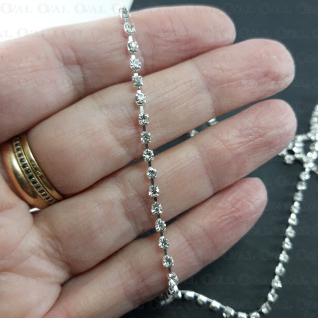 Cubic zirconia chain 2, 3, 4 mm / 1 or 10 yards 2485