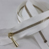 Metal zips 16, 60 cm, white and ecru, closed-end 2053