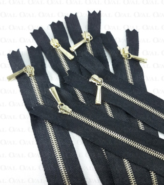 16 cm black non-separable metal zips 2029