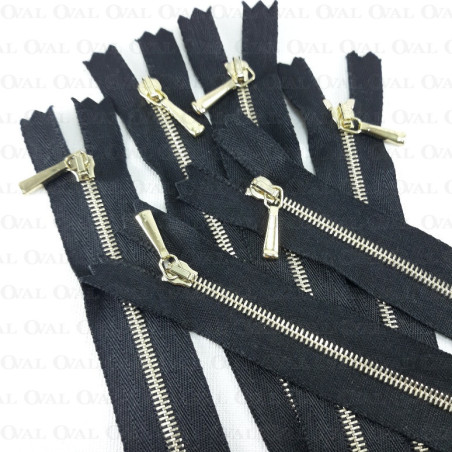 16 cm black non-separable metal zips 2029