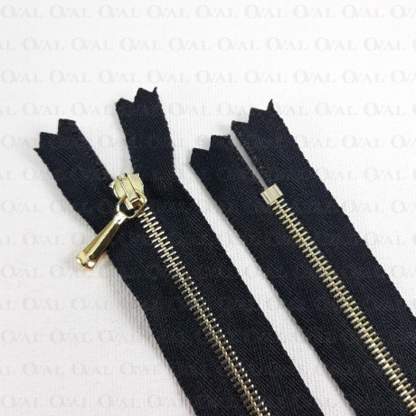 16 cm black non-separable metal zips 2029
