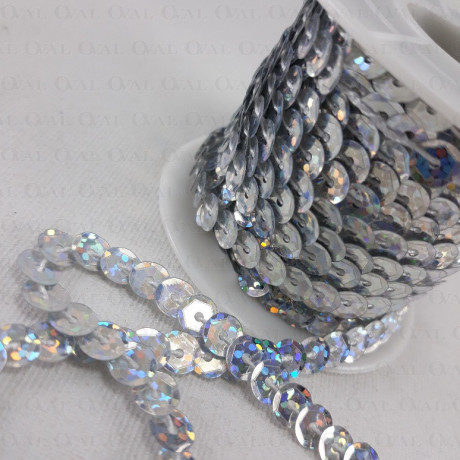 Sequins on tape 10 yards silver 4783