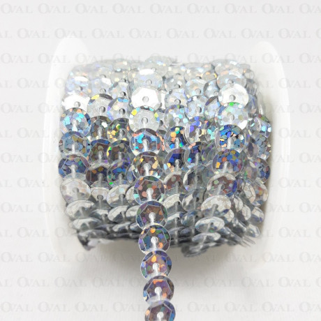 Sequins on tape 10 yards silver 4783