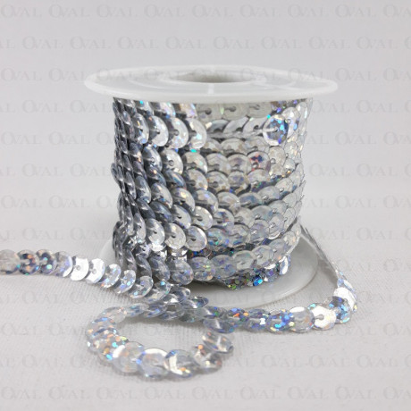 Sequins on tape 10 yards silver 4783