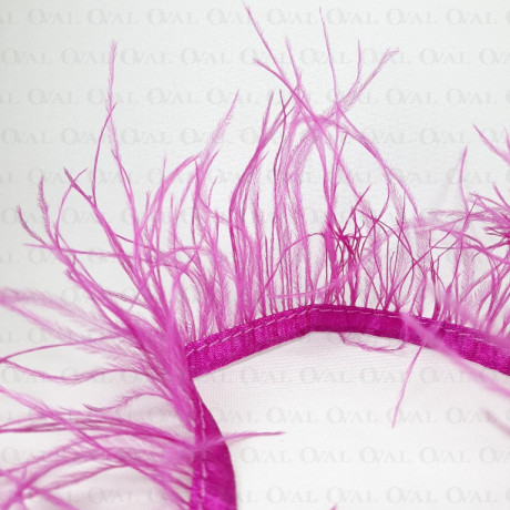 Pióra na taśmie róż 11cm /1m  4113