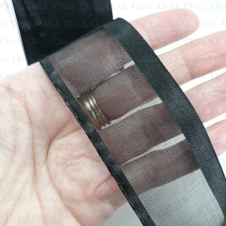 Tasiemka szyfonowa 40mm/30yard czerń  1918