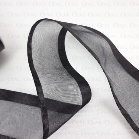 Tasiemka szyfonowa 40mm/30yard czerń  1918