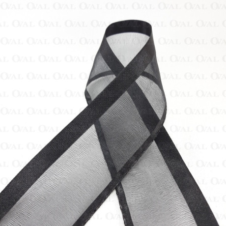 Tasiemka szyfonowa 40mm/30yard czerń  1918