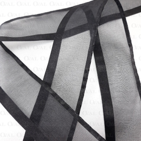 Tasiemka szyfonowa 40mm/30yard czerń  1918