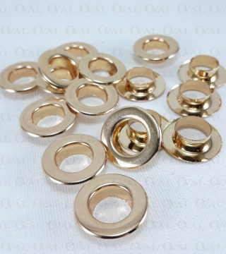 Stainless eyelets 10mm / 100 or 500 pcs flat gold 4818