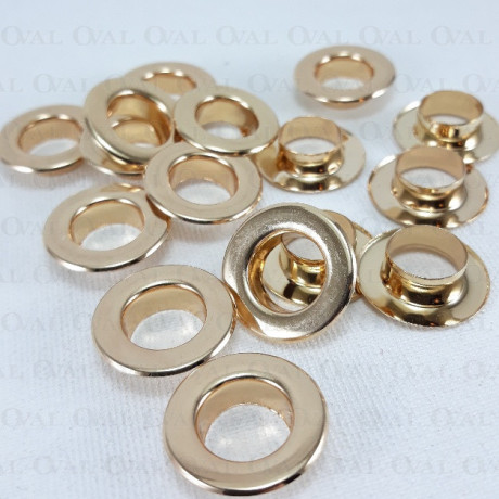 Stainless eyelets 10mm / 100 or 500 pcs flat gold 4818